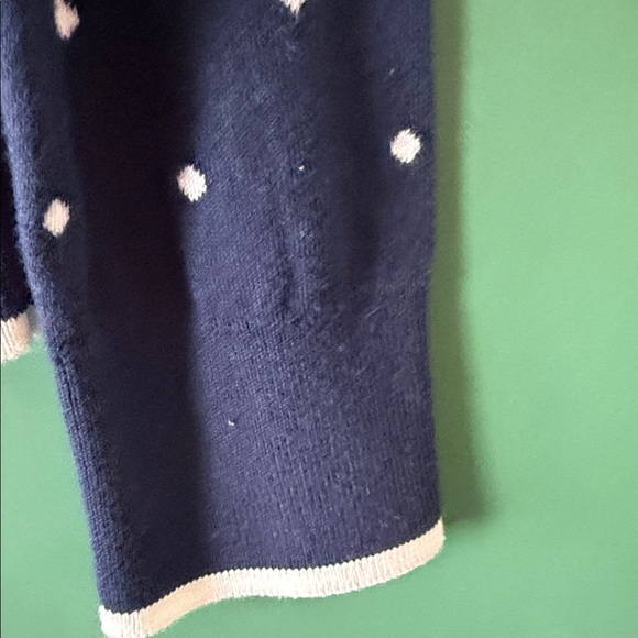 Lands' End Navy & Whit Polka Dot Womens XL 100% Supima Cotton Cardigan NWT - Picture 7 of 9